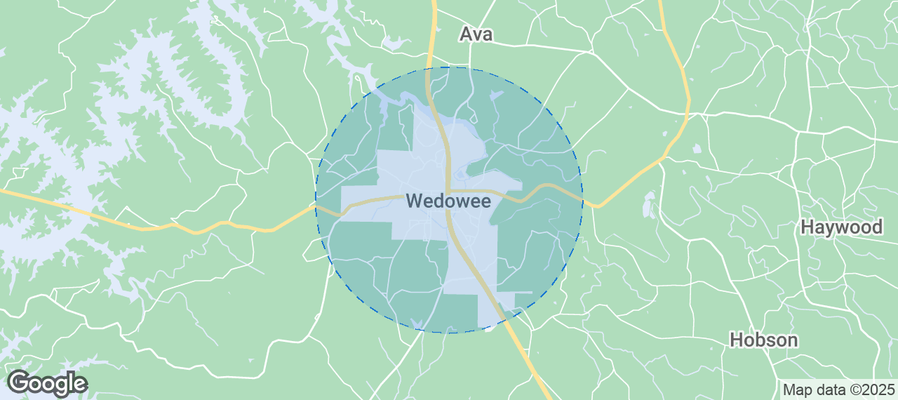 Map of Airbnb listings in Wedowee
