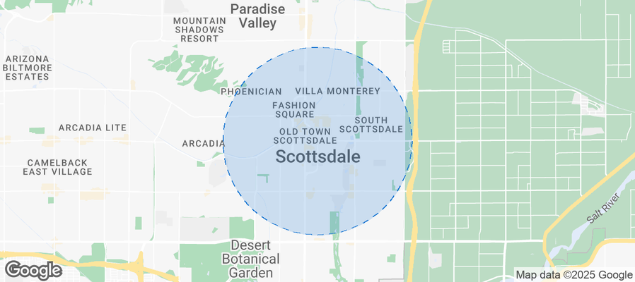 Map of Airbnb listings in Scottsdale