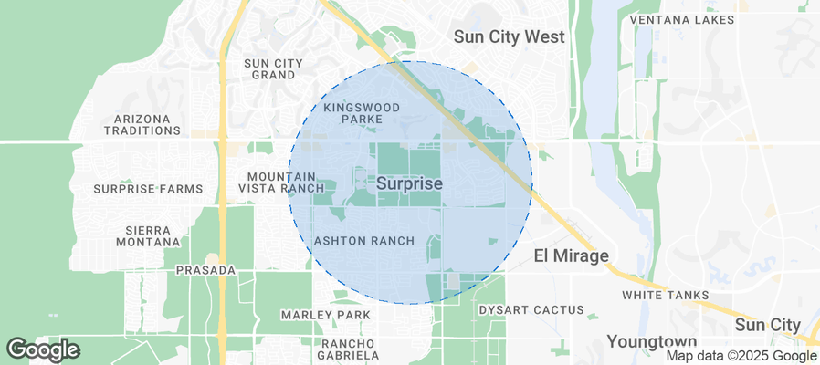 Map of Airbnb listings in Surprise