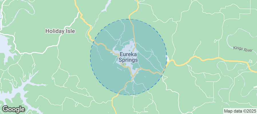 Map of Airbnb listings in Eureka Springs