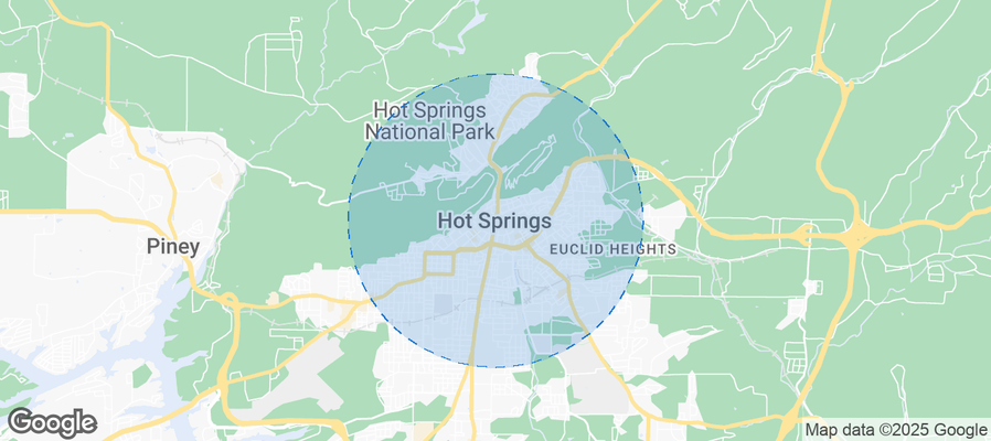 Map of Airbnb listings in Hot Springs