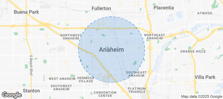 Map of Airbnb listings in Anaheim