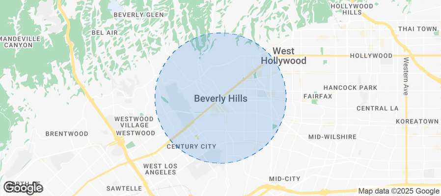Map of Airbnb listings in Beverly Hills