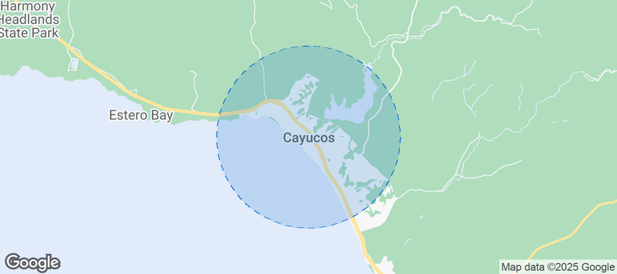 Map of Airbnb listings in Cayucos