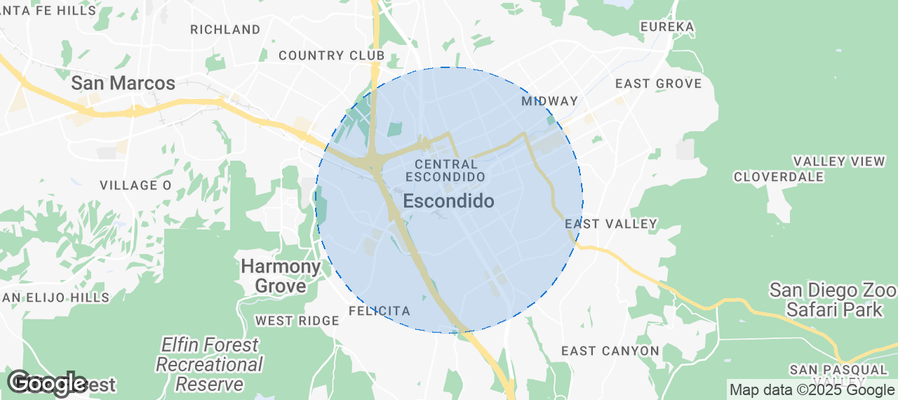 Map of Airbnb listings in Escondido