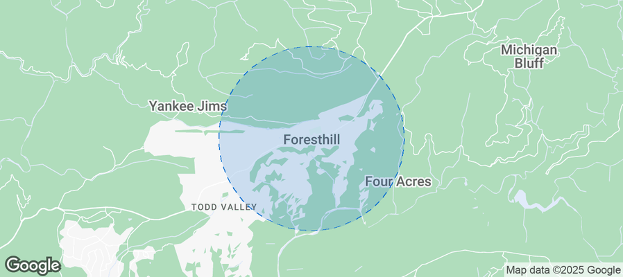 Map of Airbnb listings in Foresthill