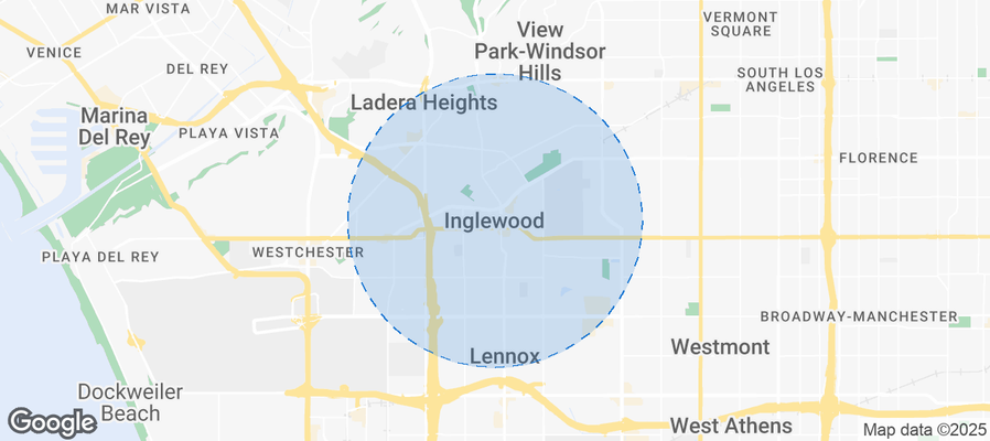 Map of Airbnb listings in Inglewood