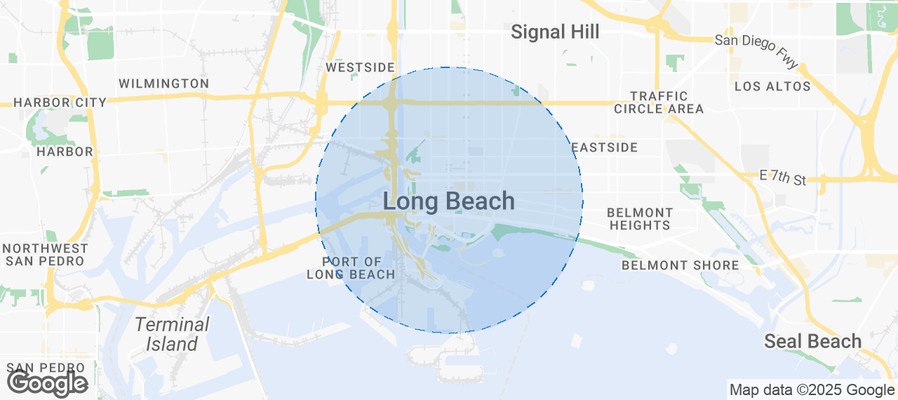 Map of Airbnb listings in Long Beach