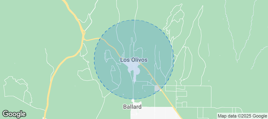 Map of Airbnb listings in Los Olivos