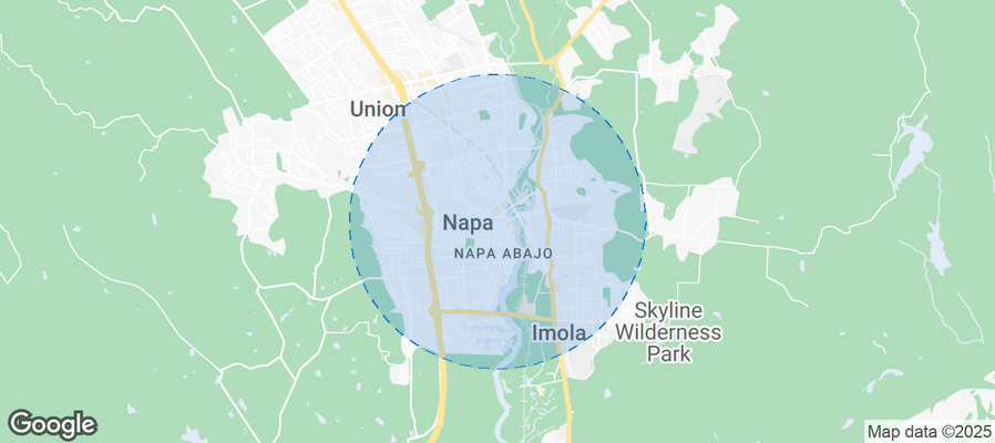 Map of Airbnb listings in Napa
