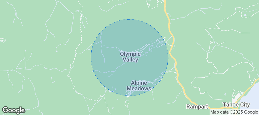 Map of Airbnb listings in Olympic Valley