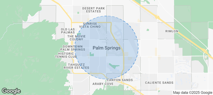 Map of Airbnb listings in Palm Springs