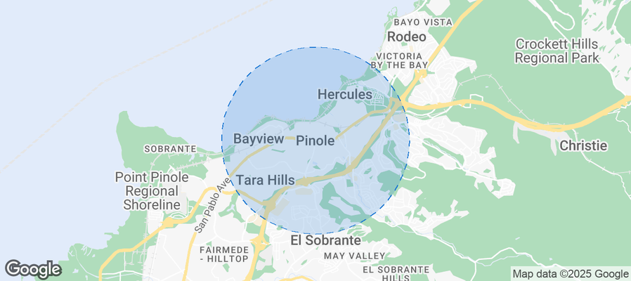 Map of Airbnb listings in Pinole