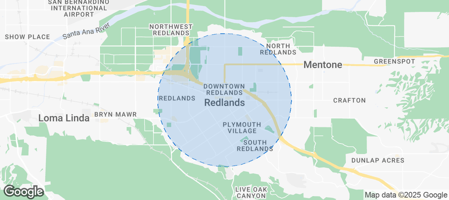 Map of Airbnb listings in Redlands