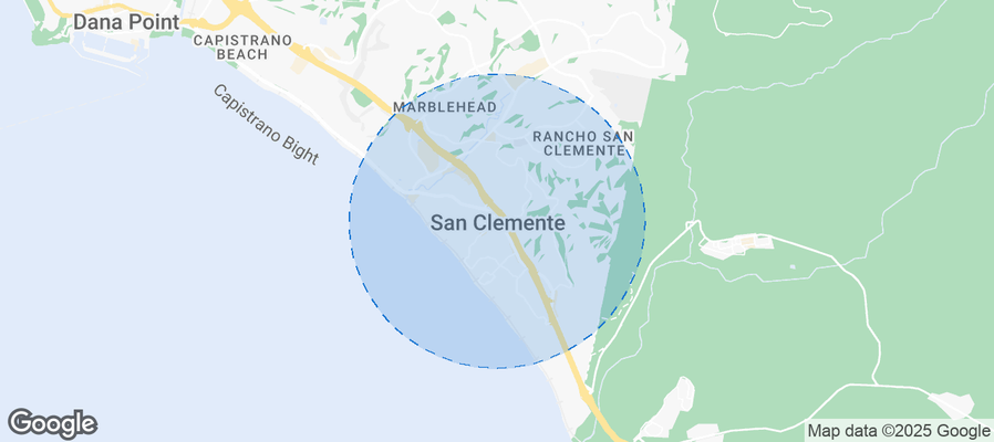 Map of Airbnb listings in San Clemente