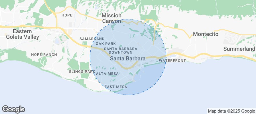 Map of Airbnb listings in Santa Barbara