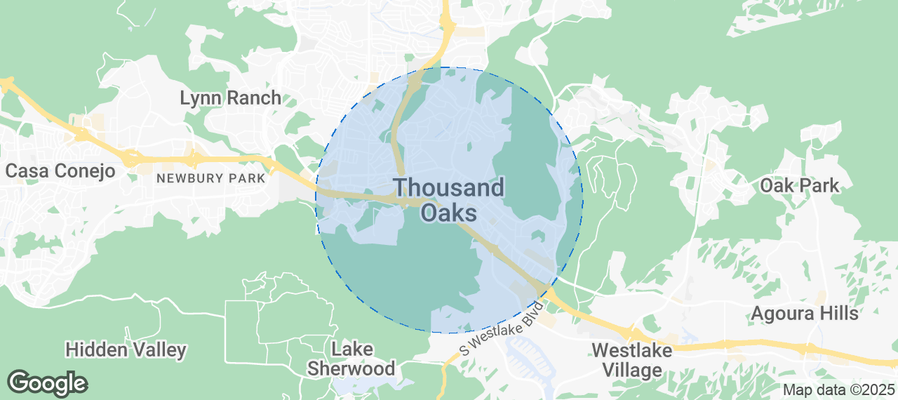 Map of Airbnb listings in Thousand Oaks