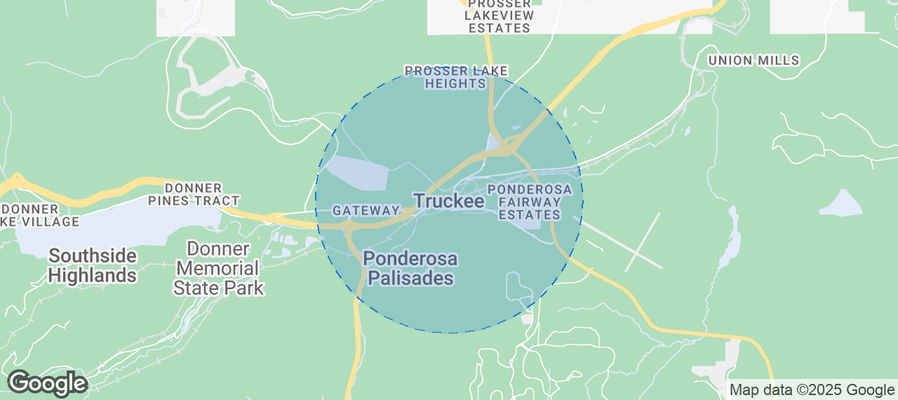 Map of Airbnb listings in Truckee