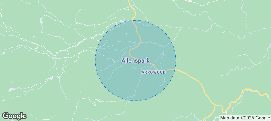 Map of Airbnb listings in Allenspark