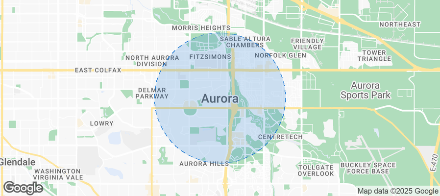 Map of Airbnb listings in Aurora