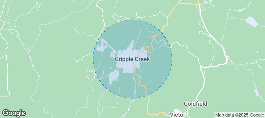 Map of Airbnb listings in Cripple Creek