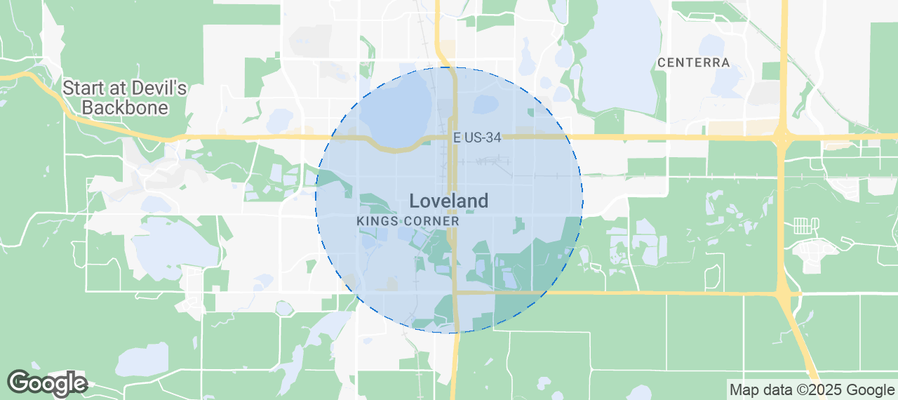 Map of Airbnb listings in Loveland