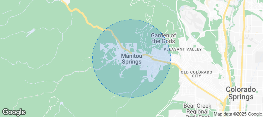 Map of Airbnb listings in Manitou Springs