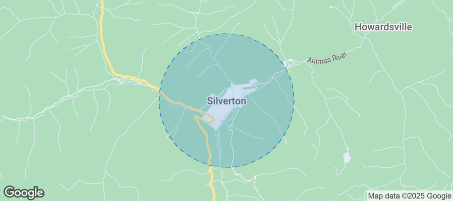 Map of Airbnb listings in Silverton