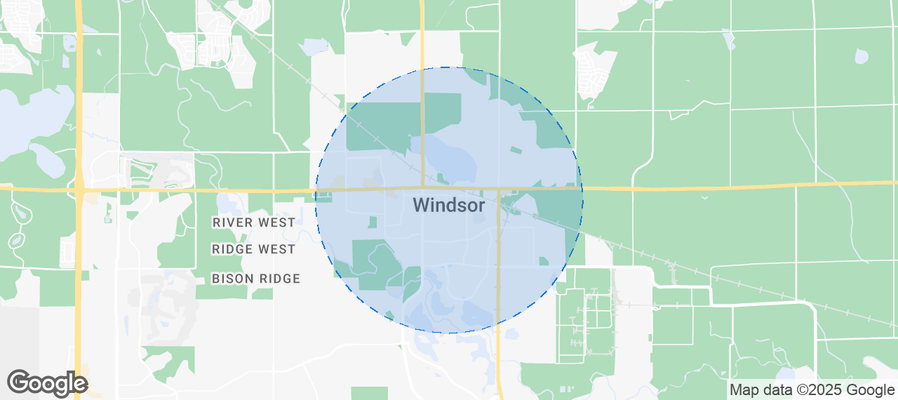 Map of Airbnb listings in Windsor