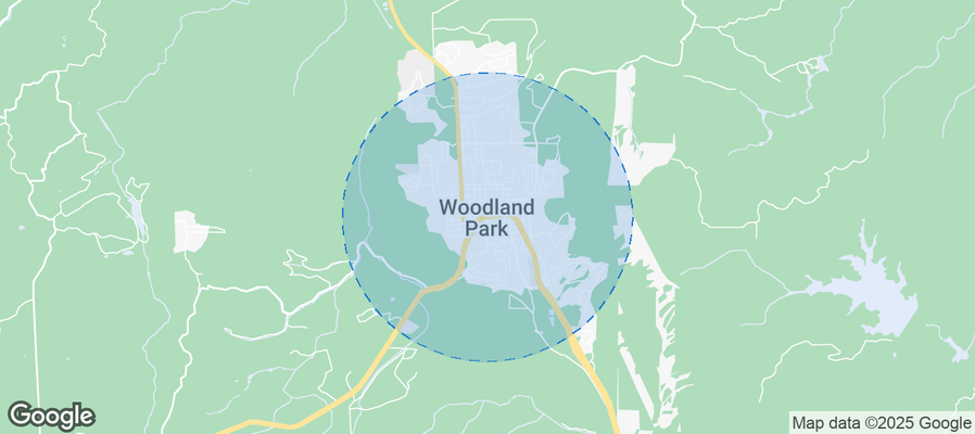 Map of Airbnb listings in Woodland Park