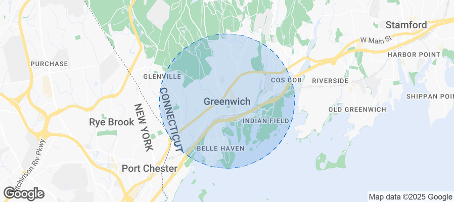 Map of Airbnb listings in Greenwich