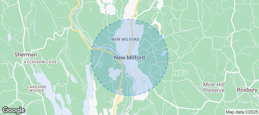Map of Airbnb listings in New Milford
