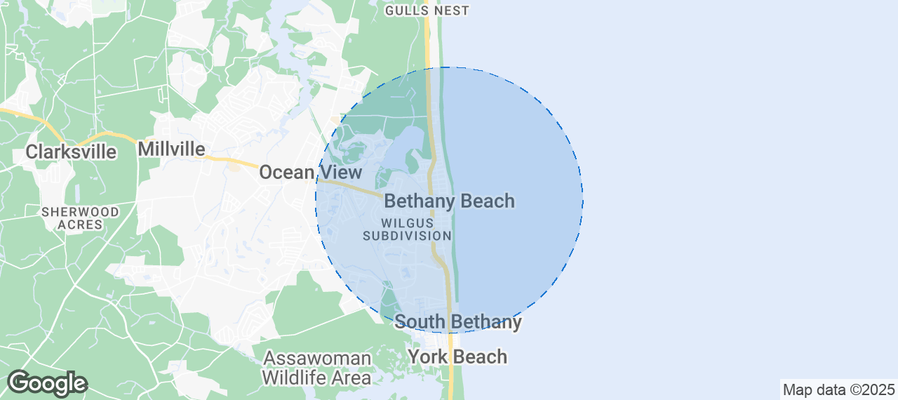 Map of Airbnb listings in Bethany Beach