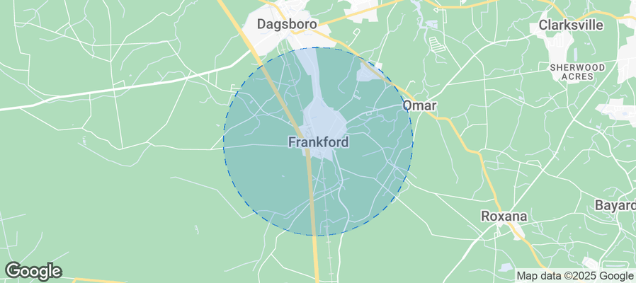 Map of Airbnb listings in Frankford