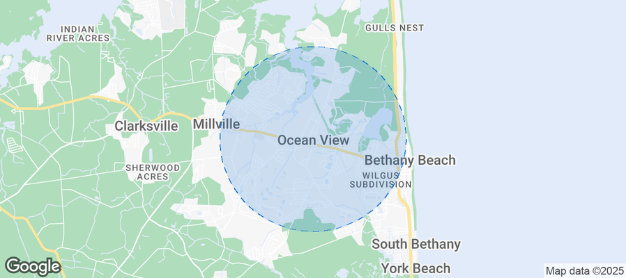 Map of Airbnb listings in Ocean View