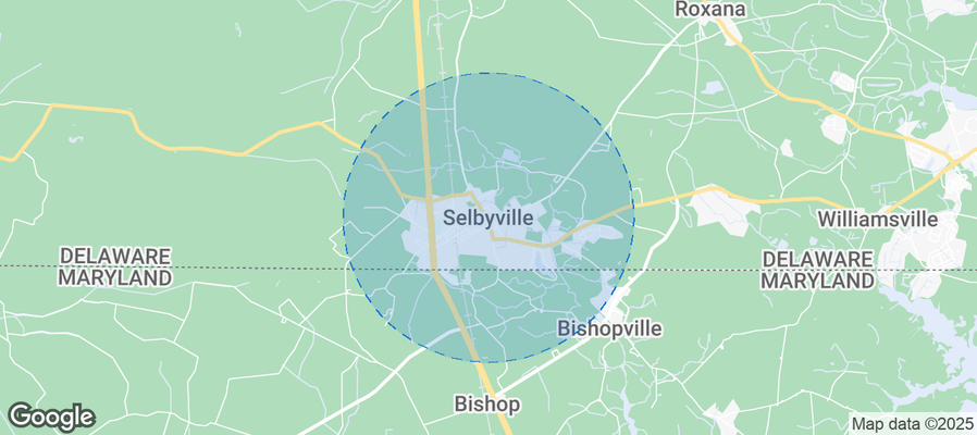 Map of Airbnb listings in Selbyville
