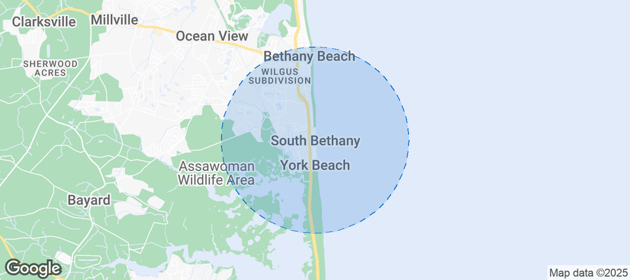 Map of Airbnb listings in South Bethany