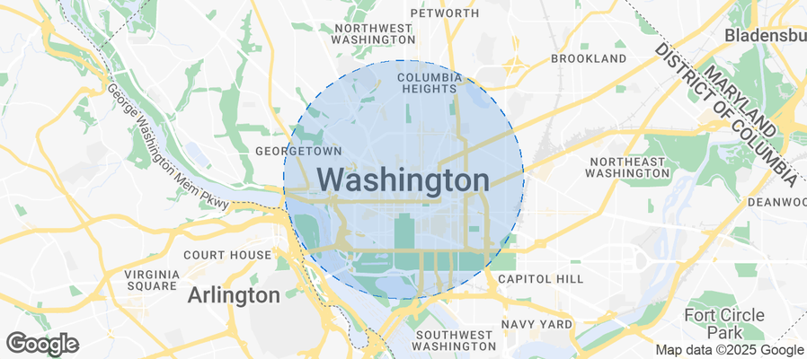 Map of Airbnb listings in Washington, DC