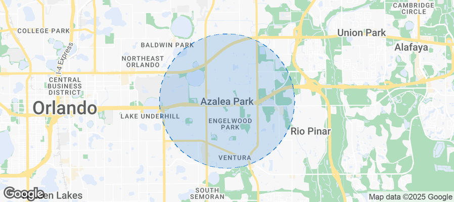 Map of Airbnb listings in Azalea Park
