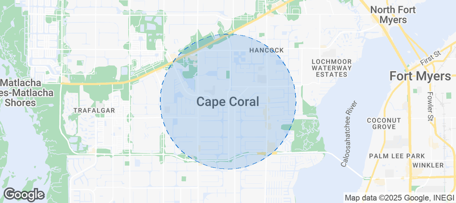 Map of Airbnb listings in Cape Coral