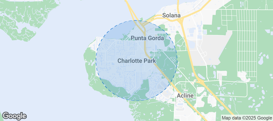 Map of Airbnb listings in Charlotte Park