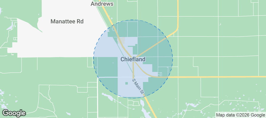 Map of Airbnb listings in Chiefland