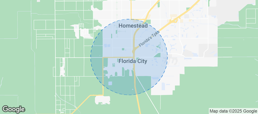 Map of Airbnb listings in Florida City