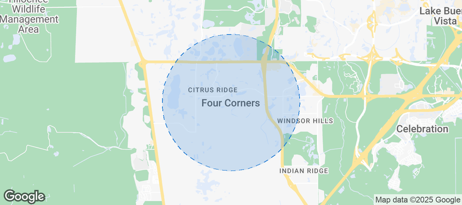 Map of Airbnb listings in Four Corners