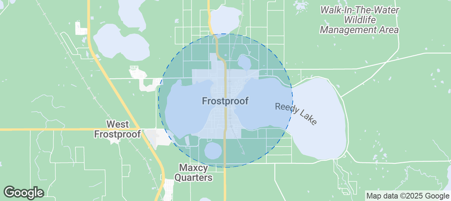 Map of Airbnb listings in Frostproof