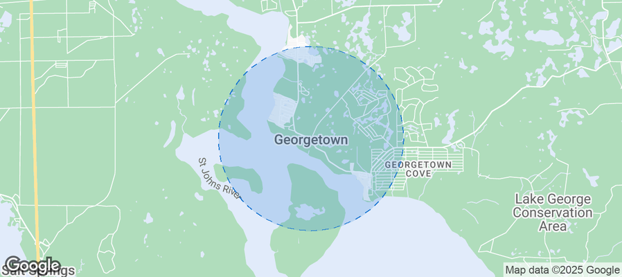 Map of Airbnb listings in Georgetown