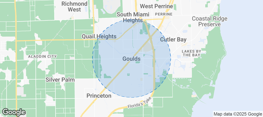 Map of Airbnb listings in Goulds