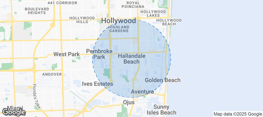 Map of Airbnb listings in Hallandale Beach