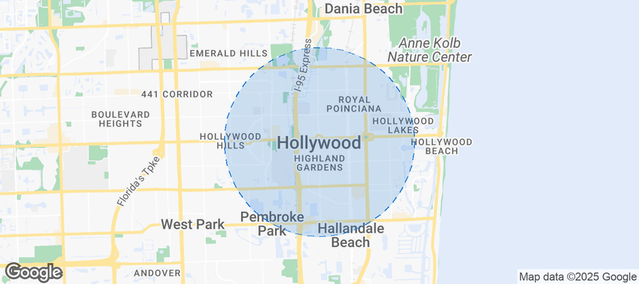 Map of Airbnb listings in Hollywood