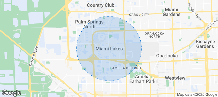 Map of Airbnb listings in Miami Lakes